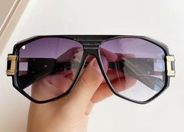 163 Square Full Rim Sunglasses for Men Black/Gold rare Sun glasses Hip Hop Eyewear UV400 Protection Eyewear with Box
