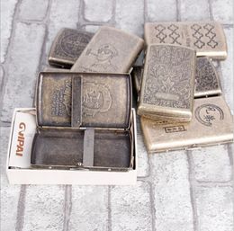 New bronze cigarette packs 20 portable carved men 12 flipped metal pressure cigarette packs wholesale