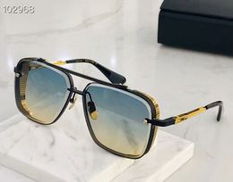 Männer Sonnenbrille Herren Sonnenbrille in limitierter Auflage sechs Gläser K gold retro quadratischen Rahmen Kristallschneide Linse mit Raster abnehmbarer Box haben