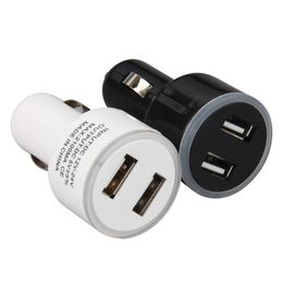 Mini 5V 2.1A Dual USB Ports Led Light Car Charger Auto Power Adapter Charging for Samsung Xiaomi Huawei Mobile Phone Chargers