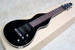 Factory Custom Black Hawaii Slide Bar Unuaual Electric Guitar with Rosewood Fingerboard,Chrome Hardwares,Offer Customized