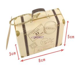 1500pcs Kraft Wedding Travel Themed Gift Boxes Party Favour Suitcase Kraft Candy Boxes Birthday Party Elegant Style