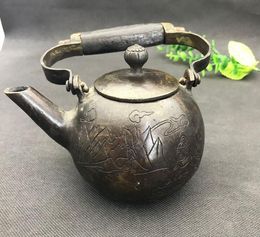 Bronze antique old Liang Xianren pot tea water jug ornaments decorative crafts collection practical ornaments wholesale