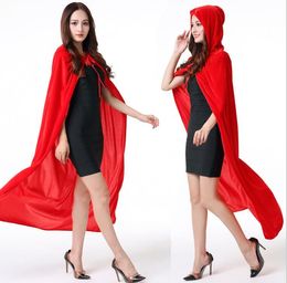 Mediaeval Velvet Hooded Cloak Long vampire Robe Halloween Witch Larp Capes Christmas Halloween Cosplay Costumes cape for adult and kids