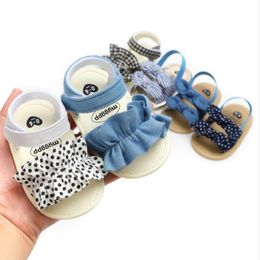 Baby Sandals Toddler Non-slip First Walker Shoes Kids Dot Bow Beach Sandals Newborn Casual Soft Shoes Lovely Girls Flat Soles 9 Style CYP325