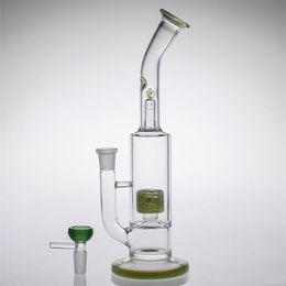 2020 28cm Bowl Joint 14.4mm Hookahs Fluorescent Green Glass Bongs two fuction Dab Rigs Tyre Perc Arm Tree Dab Rigs Smoking bong