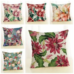 red country floral cushion cover beautiful flower print sofa lounge throw pillow case 45cm cojines decorative pillows case