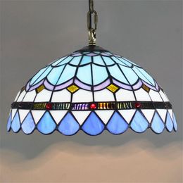 European modern creative glass lamp Tiffany stained glass Mediterranean simple restaurant chandelier bedroom balcony aisle lamp TF070