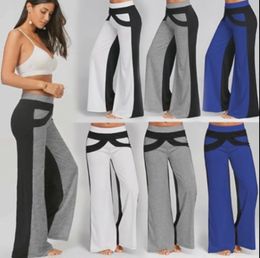 Fashion-Summer Loose Yoga Pants Women Gym Running Fitness Pants Colorblock Breathable Flexible Sports Pants Stitching Long Trousers