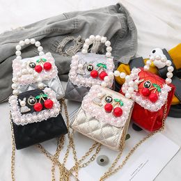 2020 Baby HandBags Newest Kids Handbags Fashion Girls Mini Princess Coin Purses Girl Cute Pearl Handbags Casual Travel Chain shoulder Bags