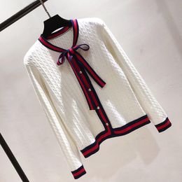 HOT Selling!Crew Neck Red White Black Panelled designer sweater Brand SAme Style Luxury Sweater Womens Cardigan