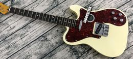 Rare 72 Deluxe Thin line Cream White Electric Guitar Single Coil Neck Pickup, Red Pearl Pickguard, String Thru Body Bridge