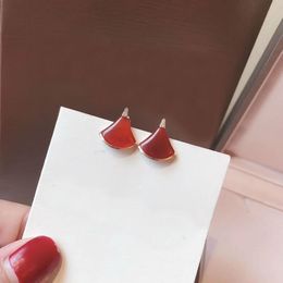 Fashion-Designer Band Rings Dream Earrings Jewellery S925 sterling silver Natural Red agate Stud Earrings luxury women Jewellery