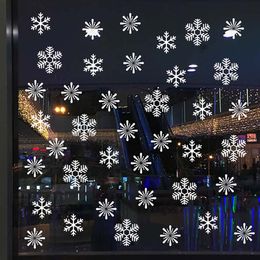 Window Glass Sticker Christmas Xmas Wall Stickers Snowflake Snow Decal New Year Merry Christmas Car Home Bedroom Party Wedding Decoration
