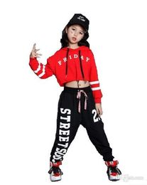 Girls Boys Loose Jazz Hip Hop Dance Competition Costume Hoodie Shirt Tops Pants Teens Kids Breakdancing Performance Clothing Clothes Wear