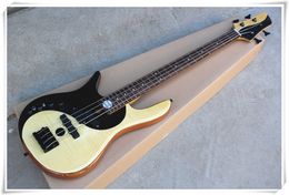 Left-handed Flame Maple Veneer Taiji Pattern 4 Strings Active Circuit Electric Bass Guitar with Black Hardware,Rosewood Fingerboard