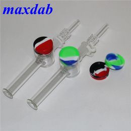 Hookah Mini Nectar pipe bong Kit With 10mm 14mm quartz Nail Glass Pipe Oil Rig silicone container Water Pipes