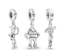 -Se adapta a Pandora Pulseras 20 unids de dibujos animados Toy Toy Esmalte Colgante Charms Beads Charms de plata Tallas para las mujeres DIY Joyas de collar europeo