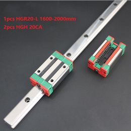 1pcs Original New HIWIN HGR20-1600mm/1700mm/1800mm/1900mm/2000mm linear guide/rail+2pcs HGH20CA linear narrow blocks for cnc router parts