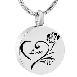 Cremation Jewellery Fashion Urn Necklace for Ashes Keepsake Memorial Rose Flower Urn Pendant Necklace Stainless Steel in Memory of Family