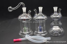 Mini Glass Oil Rigs Bongs mini Water Pipes bong Thick Pyrex Recycler Heady Beaker Bong Pipes mini hookah shisha with 10mm bowl and hose