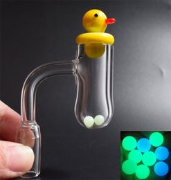 New XL Flat Top Round Bottom Quartz Banger Nail with terp pearls ball Coloured Glass Duck Carb Cap For Glass Bongs Dab Rigs