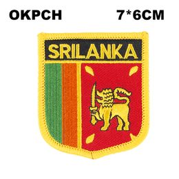 Sri Lanka Flag Embroidery Iron on Patch Embroidery Patches Badges for Clothing PT0163-S