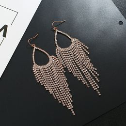 Fashion- tassel dangle earrings women girl golden silver chains fringes chandelier earring Luxurious bride wedding jewelry free shipping