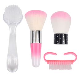 Nail Cleaning Brush File Nail Art Tools Manicure Pedicure Soft Remove Dust Small Angle Clean Brush For Nail Care Tool RRA1318