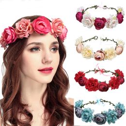 Tempting high end goddess wreath yiwu factory china supplier wholesale custom fancy headband flower beauty makeup