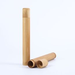 Bamboo toothbrush case Travelling bathroom holder washroom biodegradable holder wood stand set eco friendly custom logo