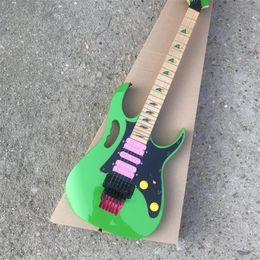 Factory direct sales separate green electric guitar mahogany body neck maple rosewood quality assurance can be Customised