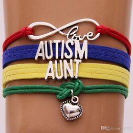 Lucky Autism Brother Bracelets Letter Heart Charm Weave Bangles Men And Women Universal Novelty Items Jewellery 3 5rl E1