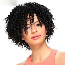 the hairstyle short cut curly wig African Ameri Brazilian Hair Simulation Human Hair Kinky curly wig