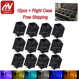 12pcs smart dj s4 led light 4*18w RGBWA UV wash uplight wireless djs uplighting wedding with Wifi&IR remote control