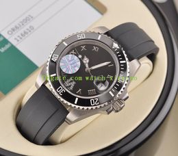 Latest Version Luxury Watch 40mm 116610 316L Steel Ceramic Bezel 8215 Movement Rubber Bracelet Sapphire Waterproof Automatic Mens Watch