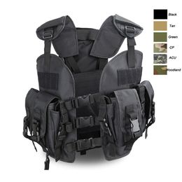 Outdoor Sports Assault Vest Tactical Chest Rig Airsoft Gear Molle Pouch Bag Carrier Camouflage Combat NO06-008