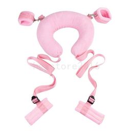 Under Bed Bondage Set Restraint Kit Pillow Ankle Cuffs System BDSM Toy Pink A675