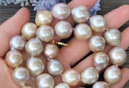 Joyería 005428 16 ~ 12 MM púrpura natural Edison nucleadas Flameball barroco collar de perlas