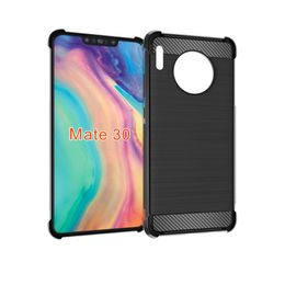 For huawei mate 30 pro case luxury designer carbon Fibre anti-fall waterproof protective Cover for huawei phone series