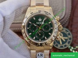 Ar Fashion 40mm Green Dial 904l 18k Gold Plated 7750 Automatic Mechanical Movement Watches Timing Function Designer Watches