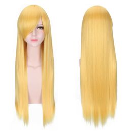 Size: adjustable synthetic wigs Select Colour and style 80CM Women Long Straight Synthetic Hair Party Cosplay Full Wig Heat Resistant