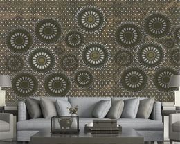 Custom 3D Photo WallpaperEuropean Circle 3D Stereo Disc Living Room Bedroom Background Wall Decoration Mural Wallpaper