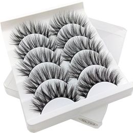 5 Pairs 3D Mink False eyelashes Natural Long Crisscross Makeup for Eyes Big Lashs Handmad