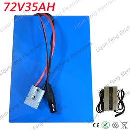 Free Customs Duty 3000W 72V 35AH Electric Bicycle Battery 72V 35AH Ebike Tricycle Wheelchair Battery 50A BMS and 5A Charger.
