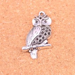 34pcs Charms owl Antique Silver Plated Pendants Making DIY Handmade Tibetan Silver Jewelry 41*22mm