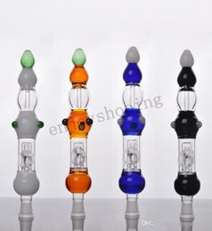 Glass Bong with Titanium Tip Concentrate Dab Rigs Titanium Nail Straw Concentrate Glass Pipe Tobacco Smoking Accessories