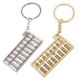 Chinese Abacus Keychain Mathematics Pendant Accessories Keyring Creative Stainless Steel Key Chain