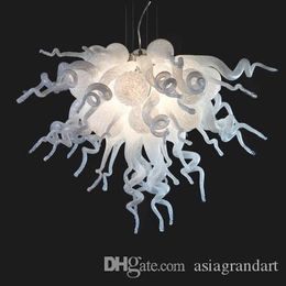 100% Handmade Blown Glass Chandelier Light CE UL Certificate White Murano Glass Modern Crystal Chandelier Lamps for Home Decor