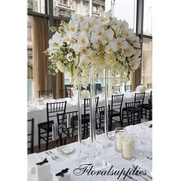 10PCS height 65 cm / 80 cm / 100 diameter 20 cm wedding flower stand clear vase acrylic column display rack